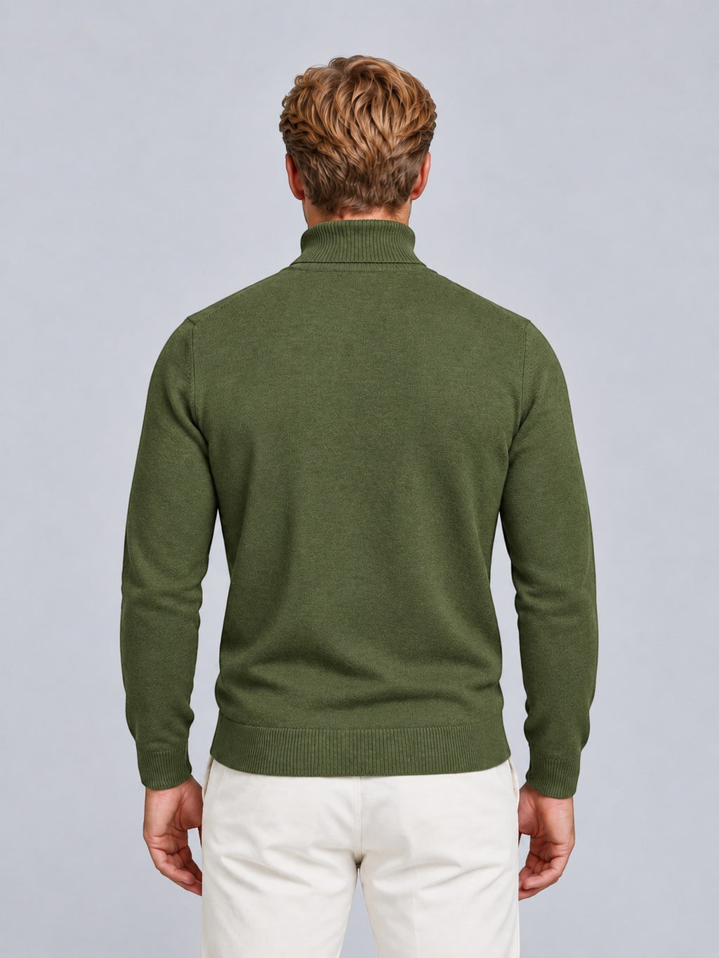 Jorvalore | Men’s Textured Roll-Neck Knit Jumper – Long Sleeve Winter Knitwear
