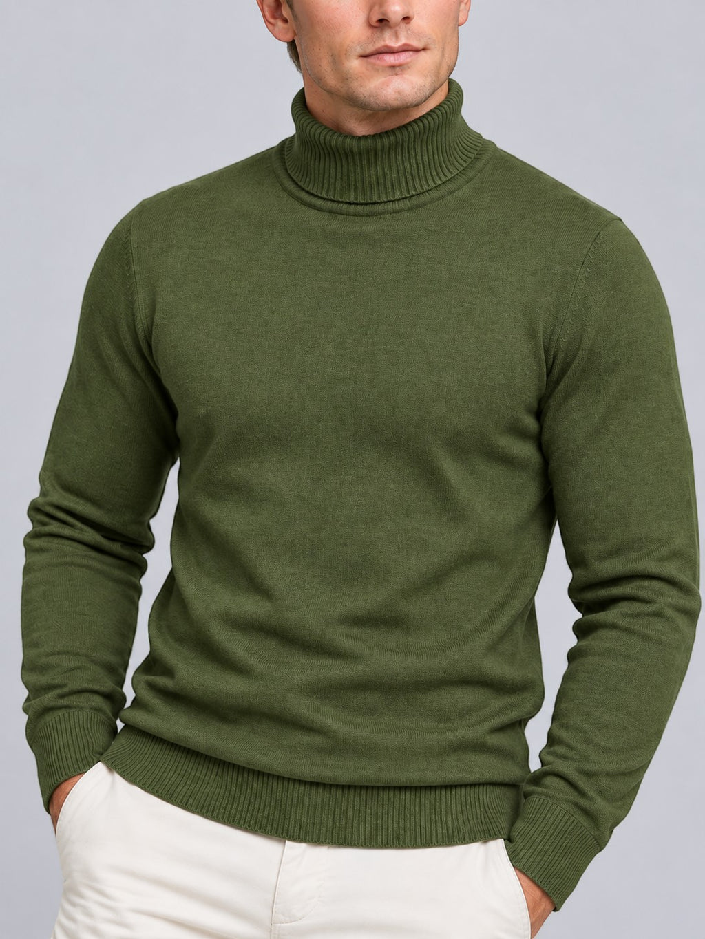 Jorvalore | Men’s Textured Roll-Neck Knit Jumper – Long Sleeve Winter Knitwear