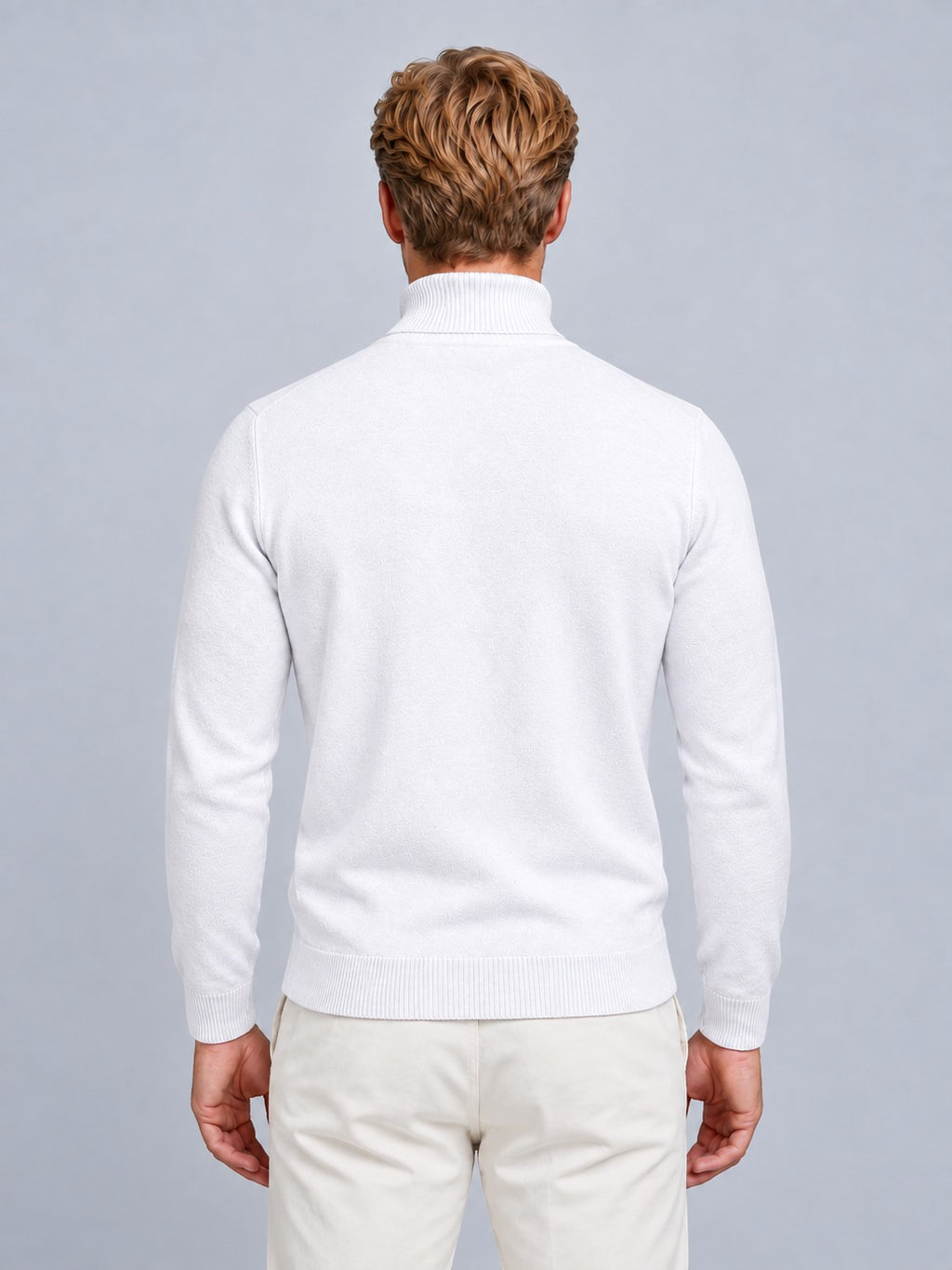 Jorvalore | Men’s Textured Roll-Neck Knit Jumper – Long Sleeve Winter Knitwear