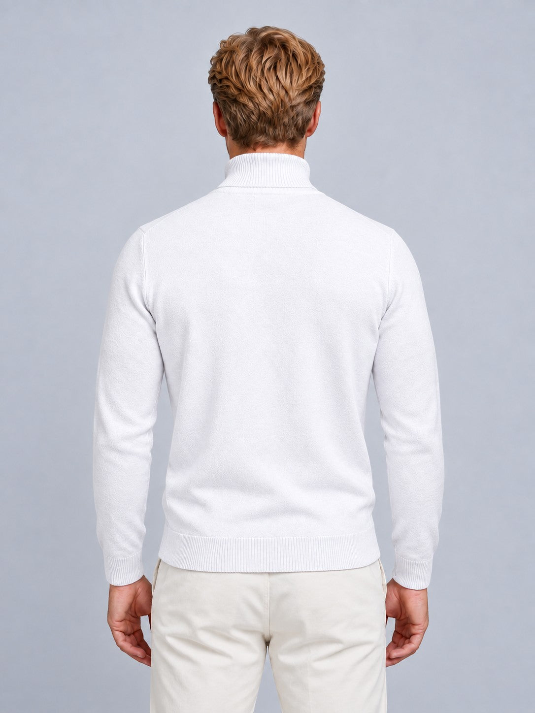Jorvalore | Men’s Textured Roll-Neck Knit Jumper – Long Sleeve Winter Knitwear