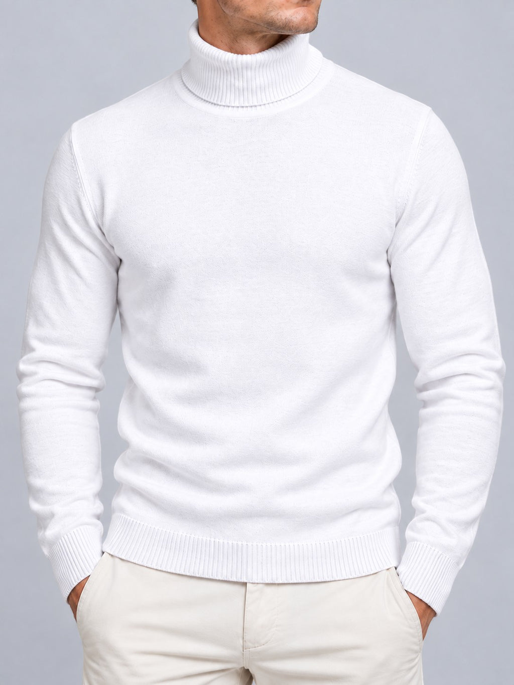 Jorvalore | Men’s Textured Roll-Neck Knit Jumper – Long Sleeve Winter Knitwear