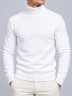 Jorvalore | Men’s Textured Roll-Neck Knit Jumper – Long Sleeve Winter Knitwear