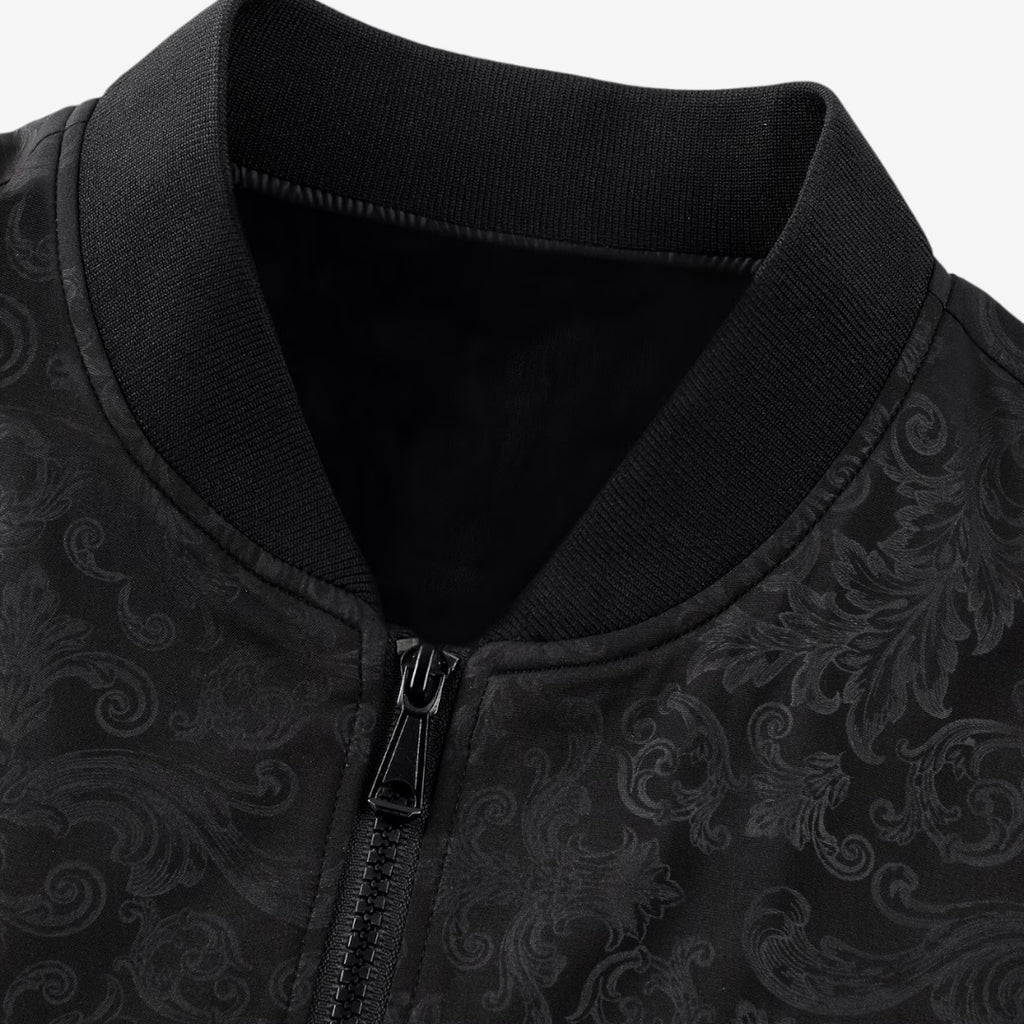 Jorvalore | Men’s Textured Stand Collar Jacket Lightweight Zip-Up