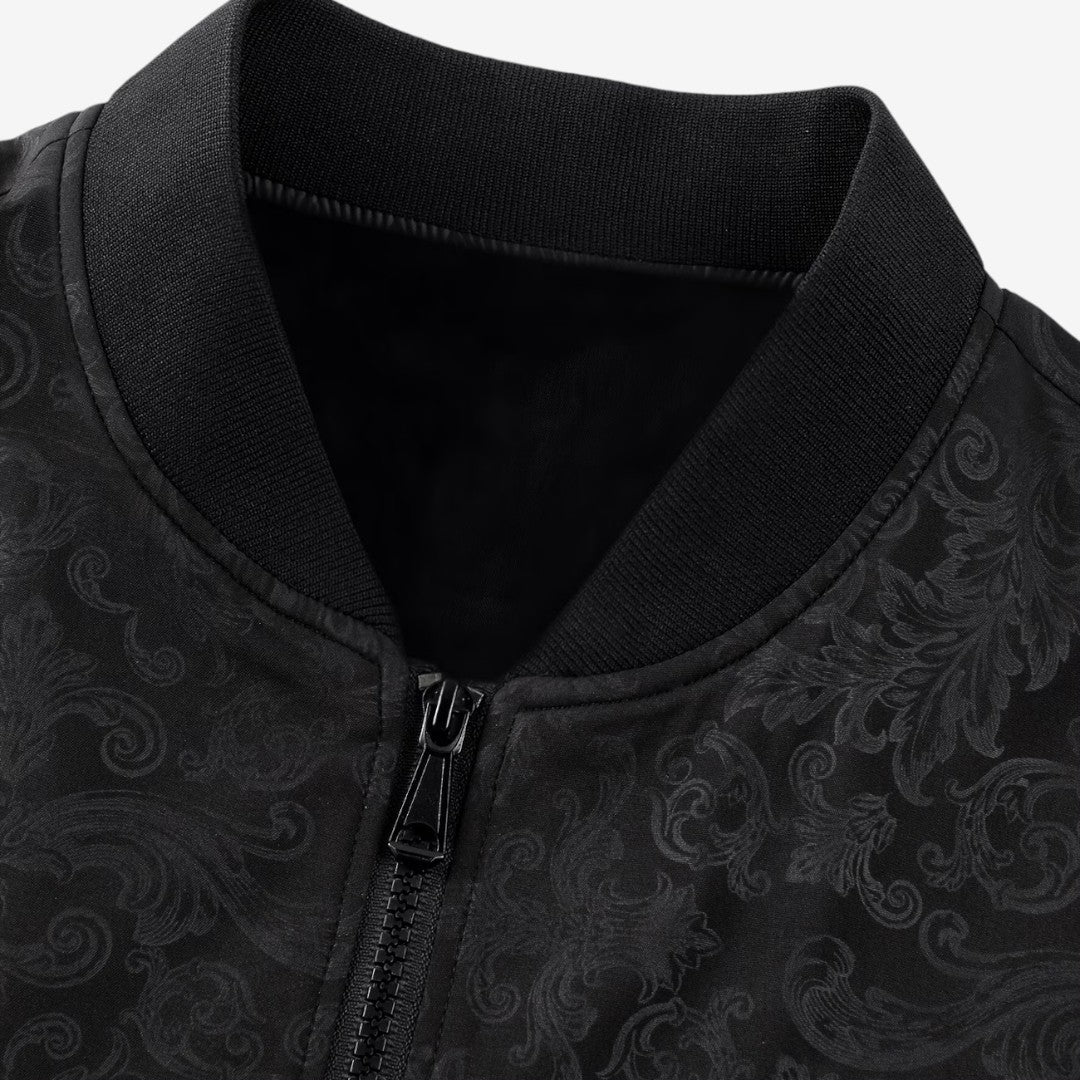 Jorvalore | Men’s Textured Stand Collar Jacket Lightweight Zip-Up