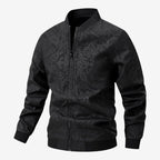 Jorvalore | Men’s Textured Stand Collar Jacket Lightweight Zip-Up