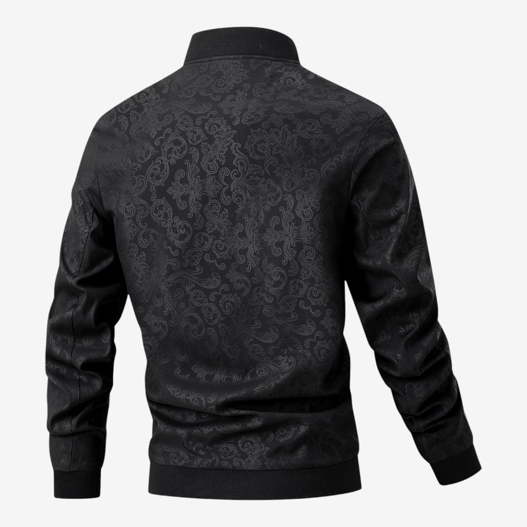 Jorvalore | Men’s Textured Stand Collar Jacket Lightweight Zip-Up