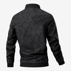 Jorvalore | Men’s Textured Stand Collar Jacket Lightweight Zip-Up