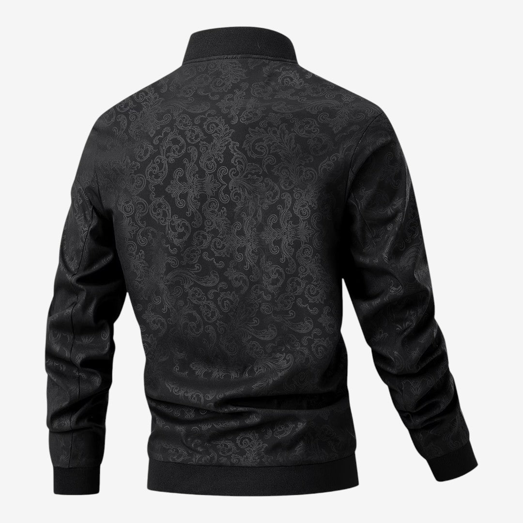 Jorvalore | Men’s Textured Stand Collar Jacket Lightweight Zip-Up