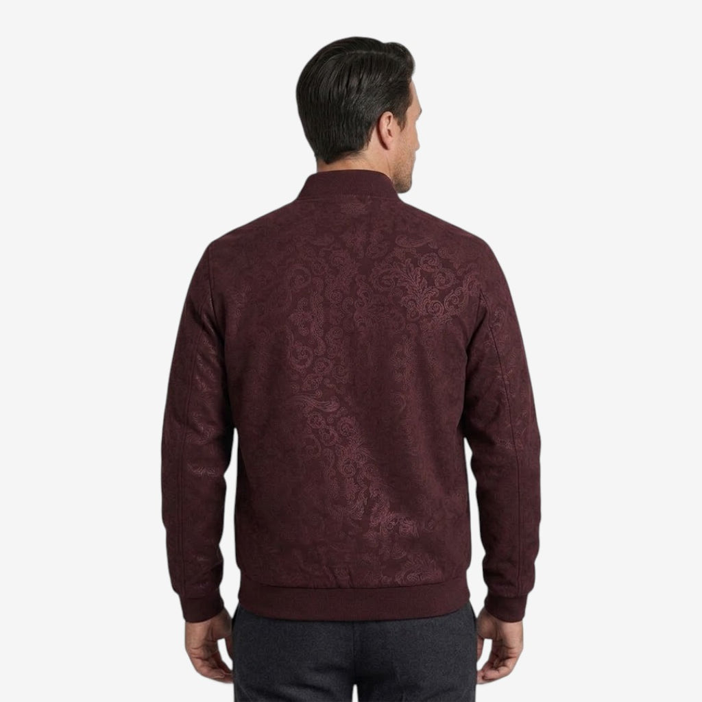 Jorvalore | Men’s Textured Stand Collar Jacket Lightweight Zip-Up