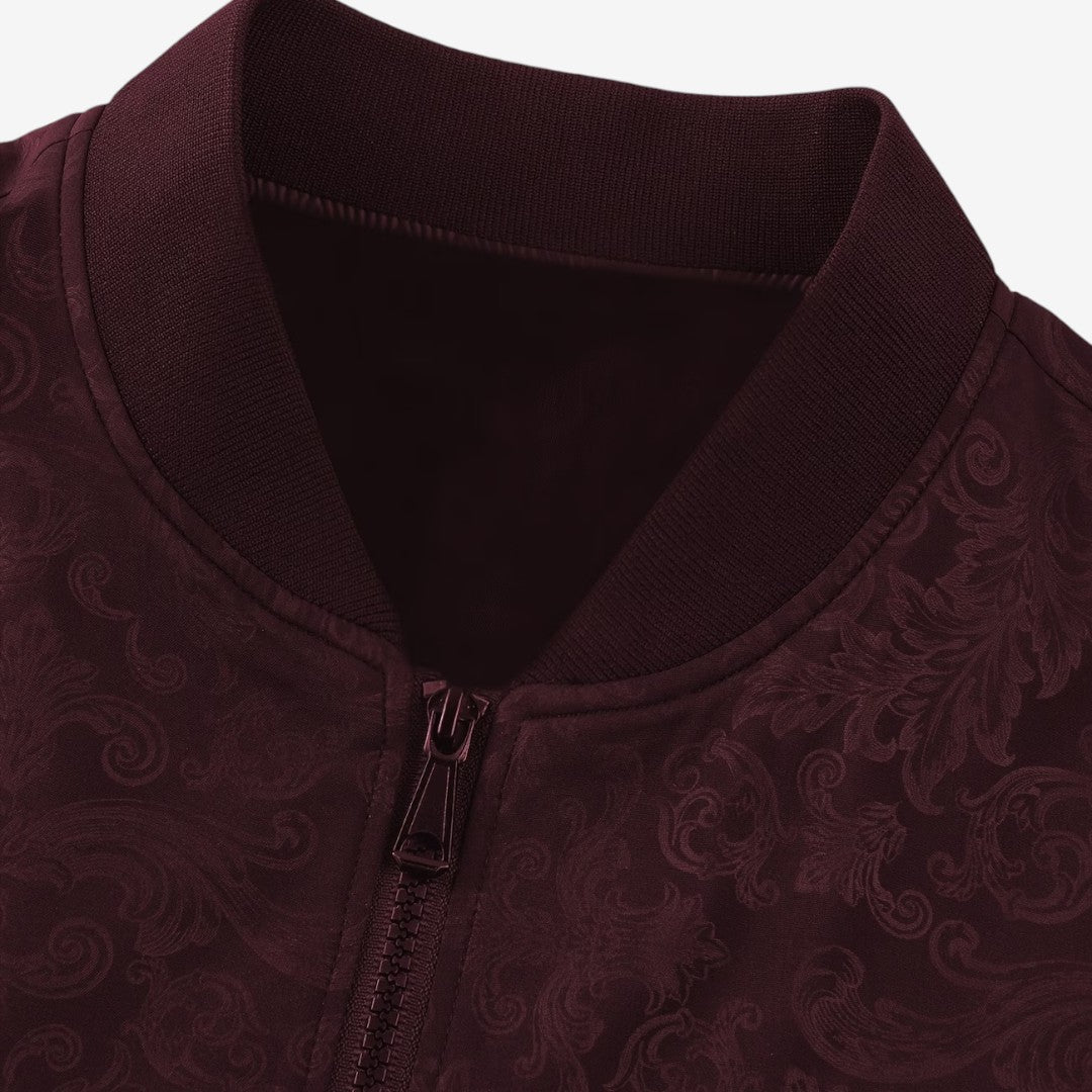 Jorvalore | Men’s Textured Stand Collar Jacket Lightweight Zip-Up