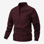 Jorvalore | Men’s Textured Stand Collar Jacket Lightweight Zip-Up
