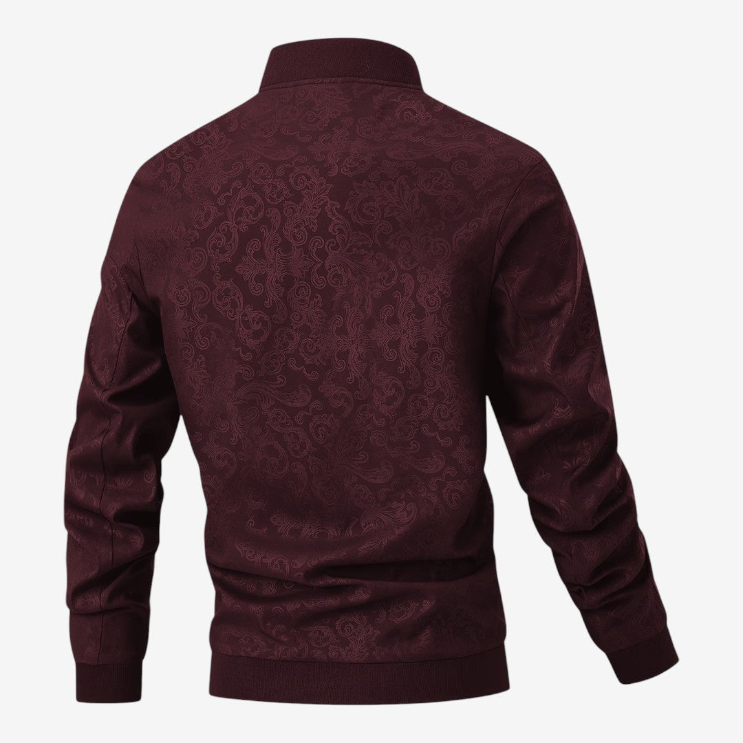 Jorvalore | Men’s Textured Stand Collar Jacket Lightweight Zip-Up