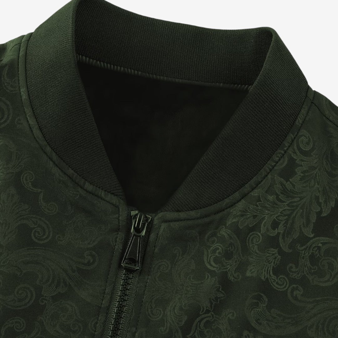 Jorvalore | Men’s Textured Stand Collar Jacket Lightweight Zip-Up