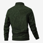 Jorvalore | Men’s Textured Stand Collar Jacket Lightweight Zip-Up
