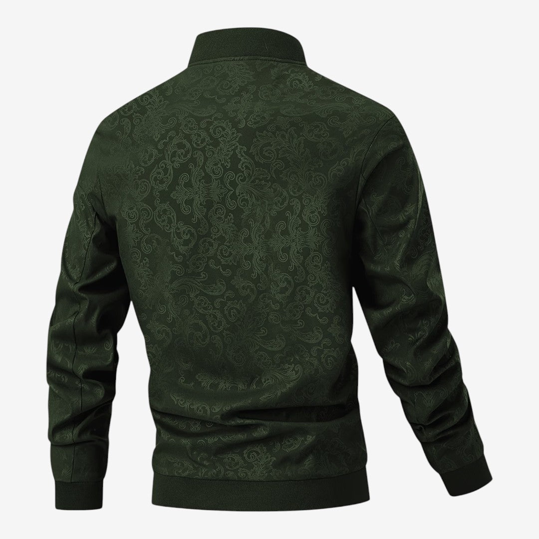 Jorvalore | Men’s Textured Stand Collar Jacket Lightweight Zip-Up