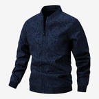 Jorvalore | Men’s Textured Stand Collar Jacket Lightweight Zip-Up