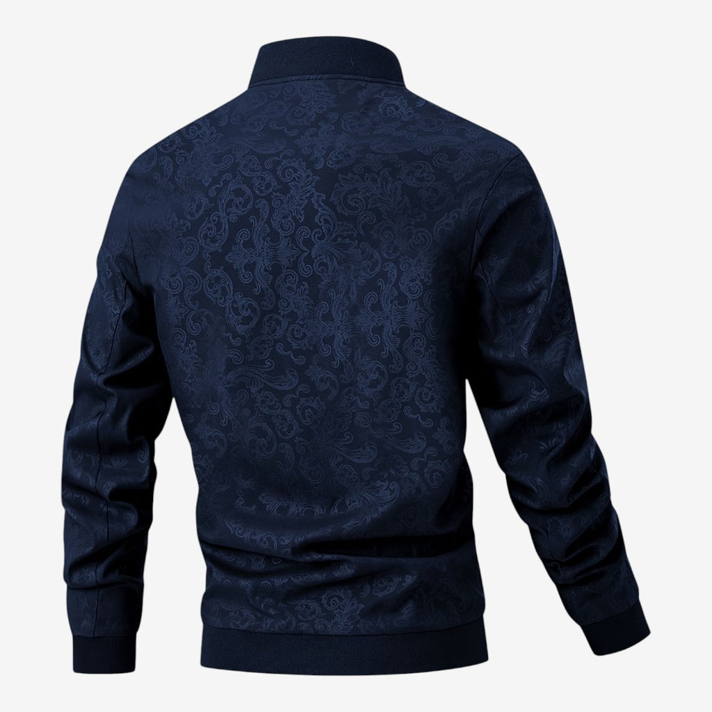 Jorvalore | Men’s Textured Stand Collar Jacket Lightweight Zip-Up