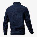Jorvalore | Men’s Textured Stand Collar Jacket Lightweight Zip-Up