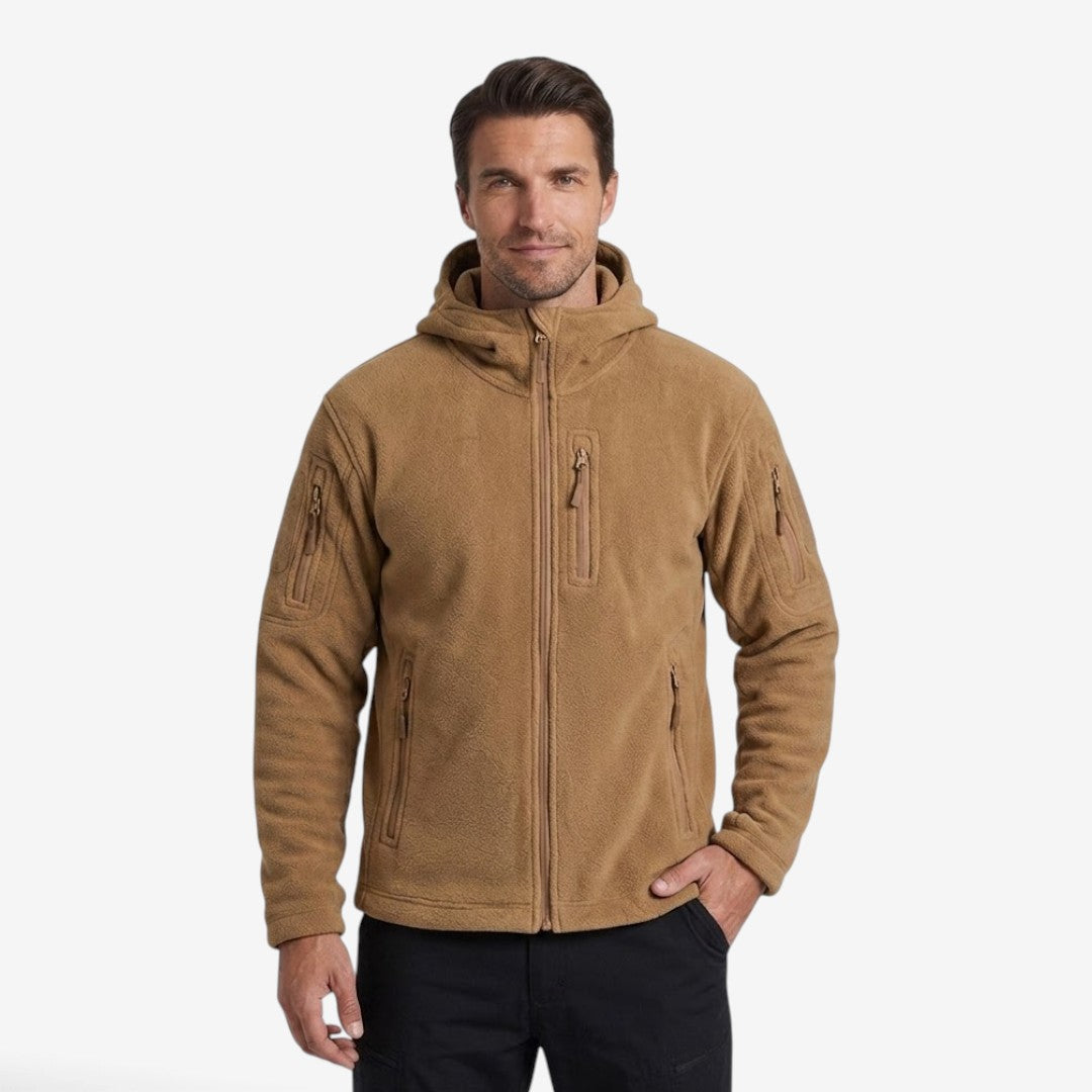 Jorvalore | Men’s Thick Fleece Jacket Hooded Multi Pocket Warm Coat