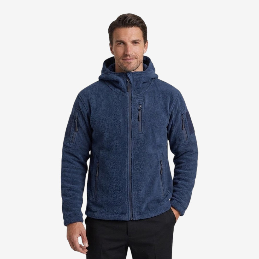 Jorvalore | Men’s Thick Fleece Jacket Hooded Multi Pocket Warm Coat