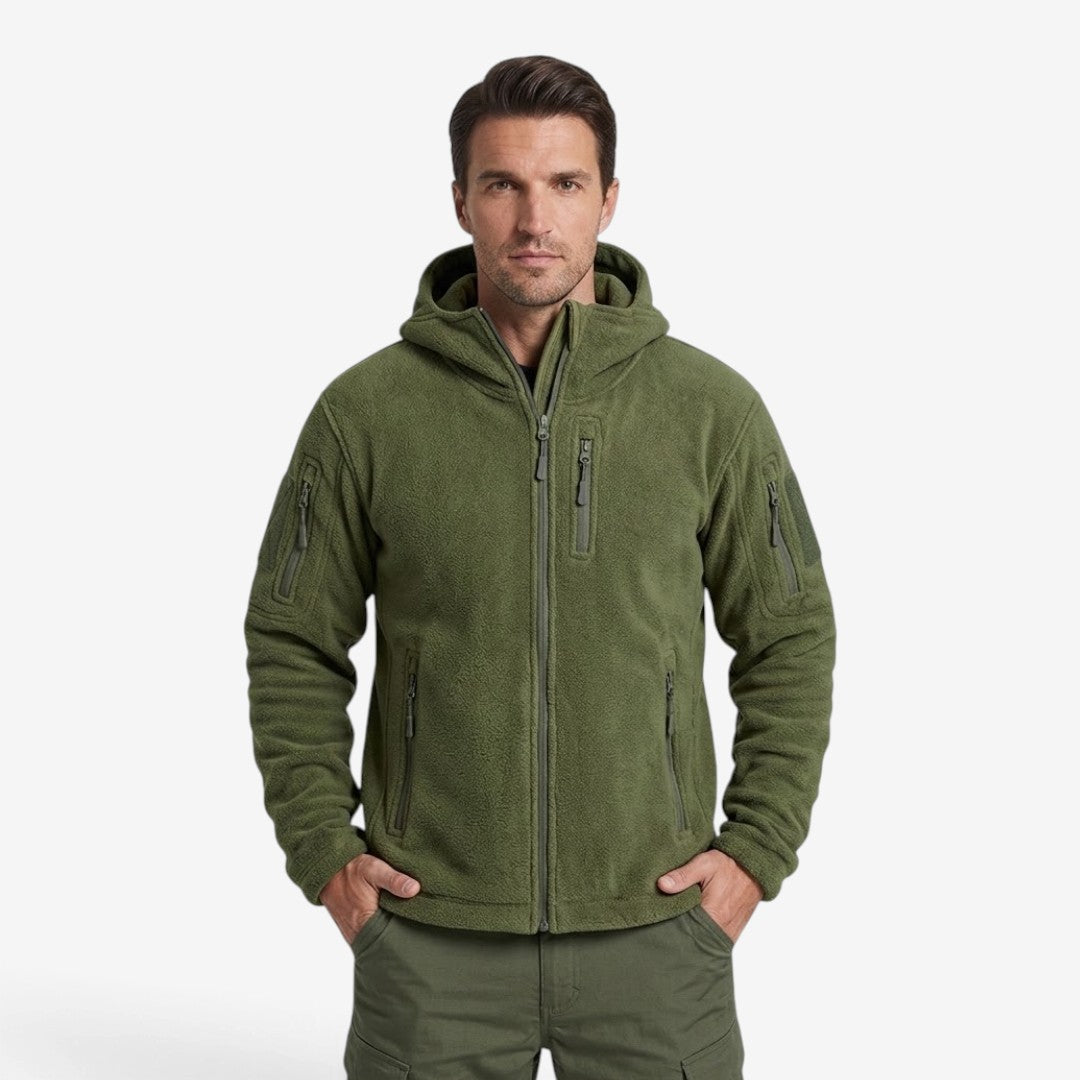 Jorvalore | Men’s Thick Fleece Jacket Hooded Multi Pocket Warm Coat