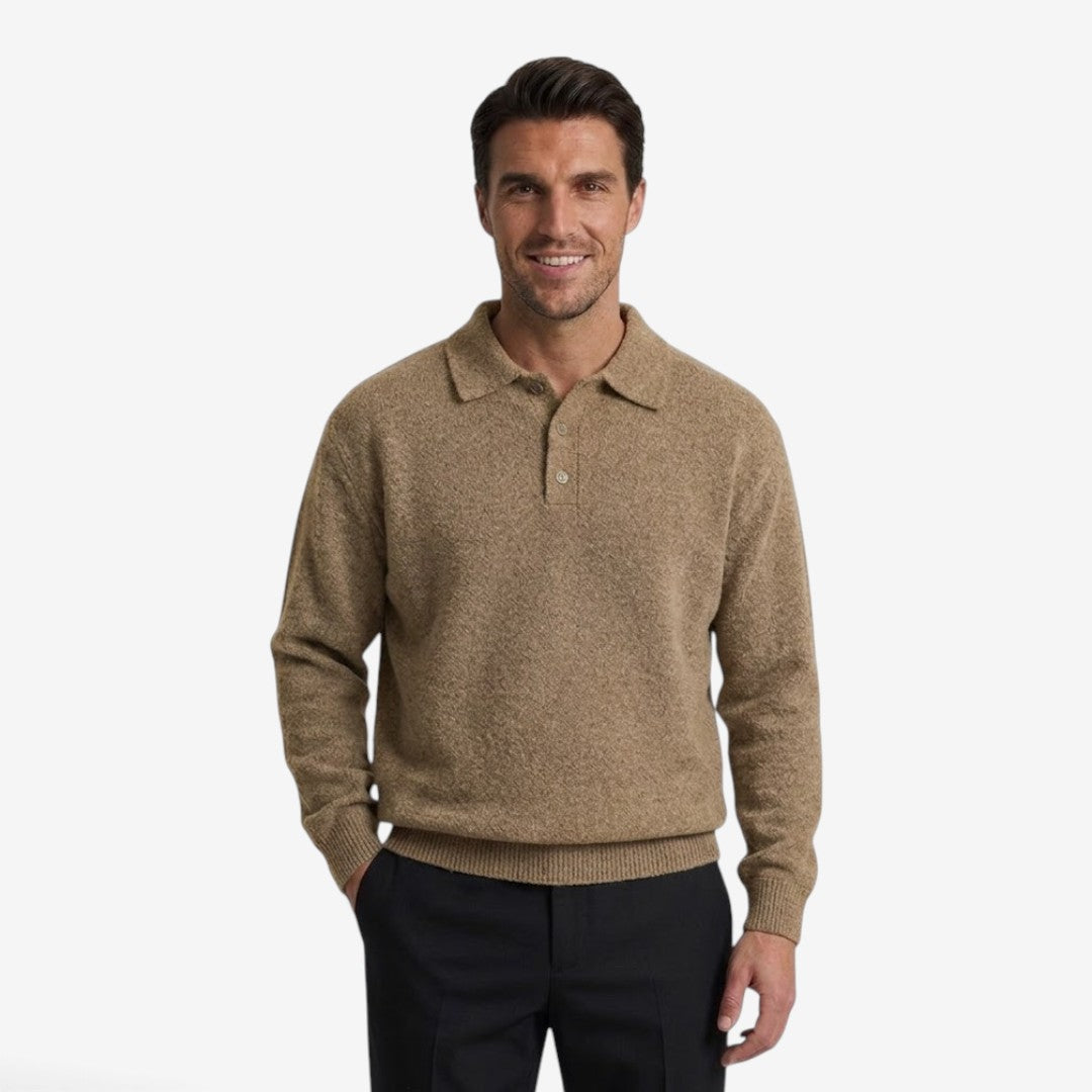 Jorvalore | Men's Thick Knit Polo Jumper for Winter