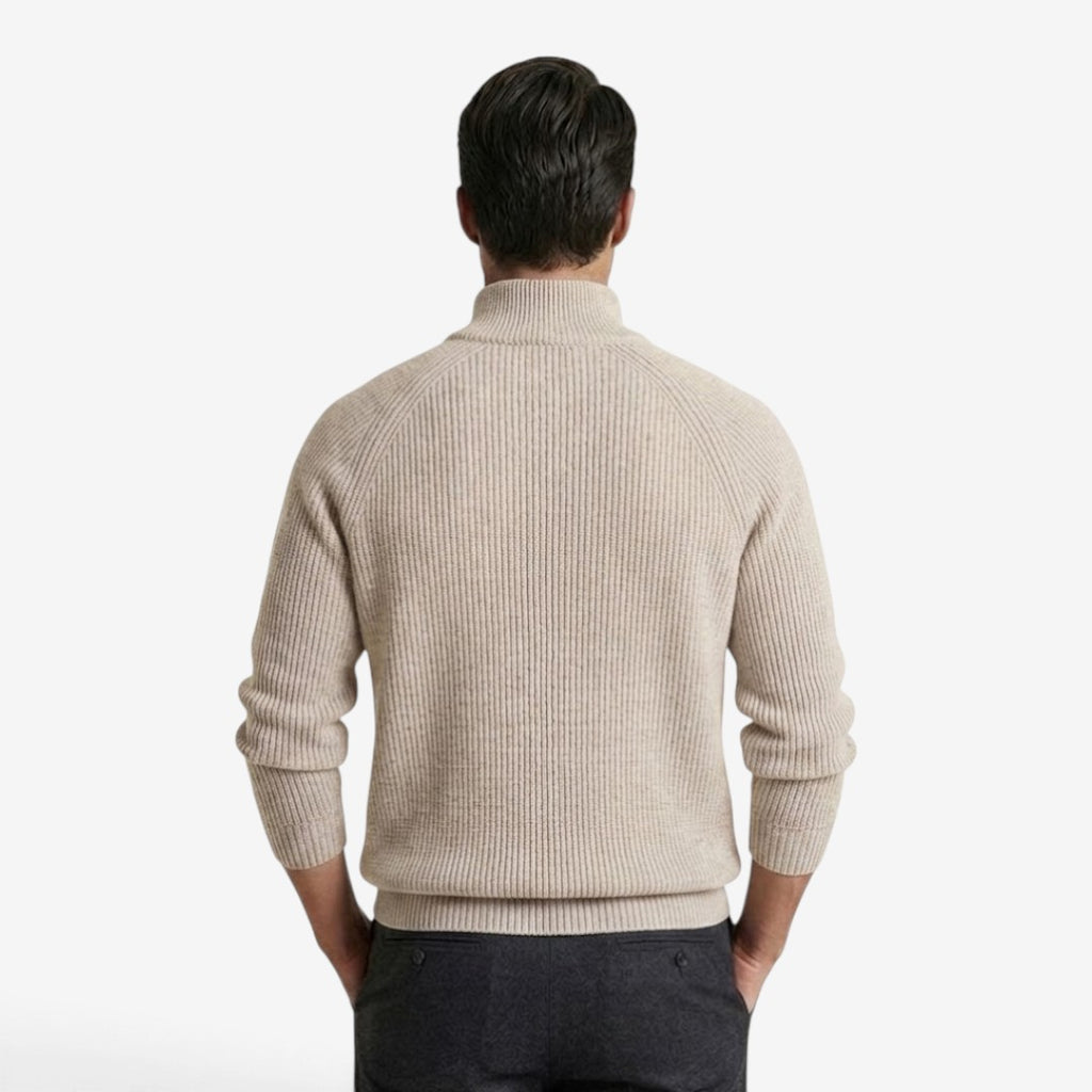 Jorvalore | Men's Thick Quarter Zip Knit Jumper for Autumn & Winter