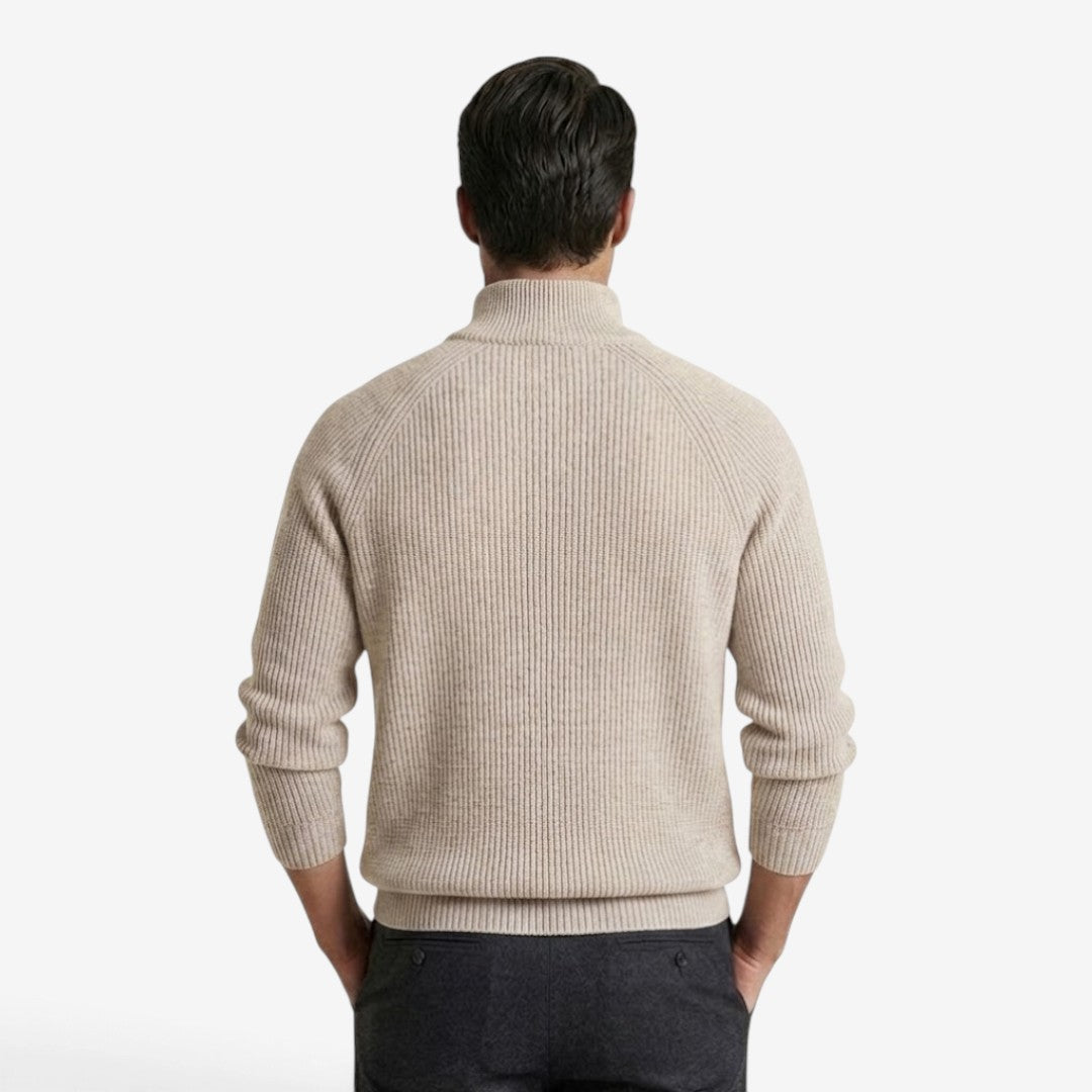 Jorvalore | Men's Thick Quarter Zip Knit Jumper for Autumn & Winter