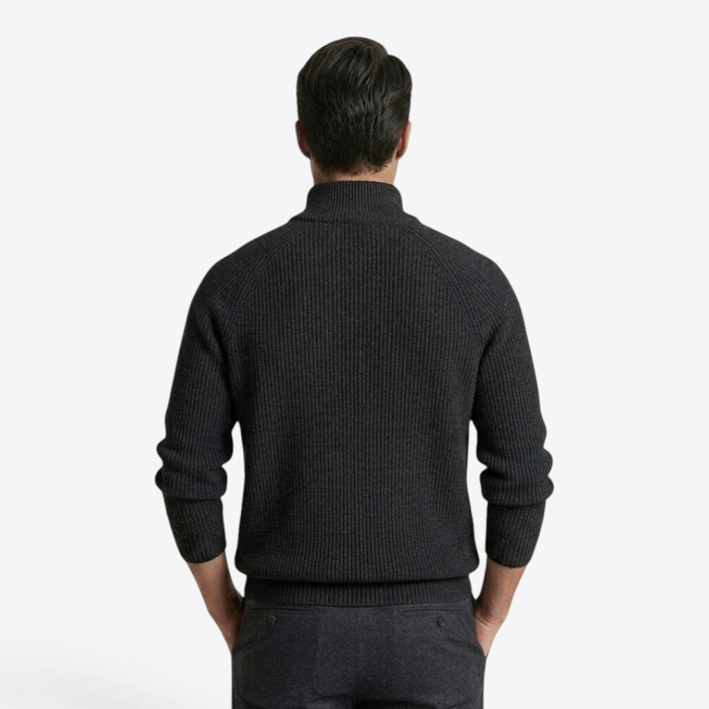 Jorvalore | Men's Thick Quarter Zip Knit Jumper for Autumn & Winter