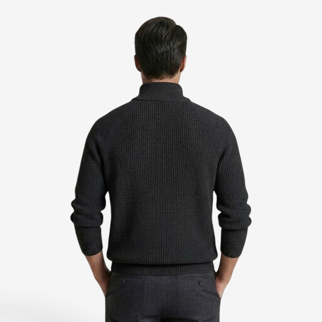 Jorvalore | Men's Thick Quarter Zip Knit Jumper for Autumn & Winter