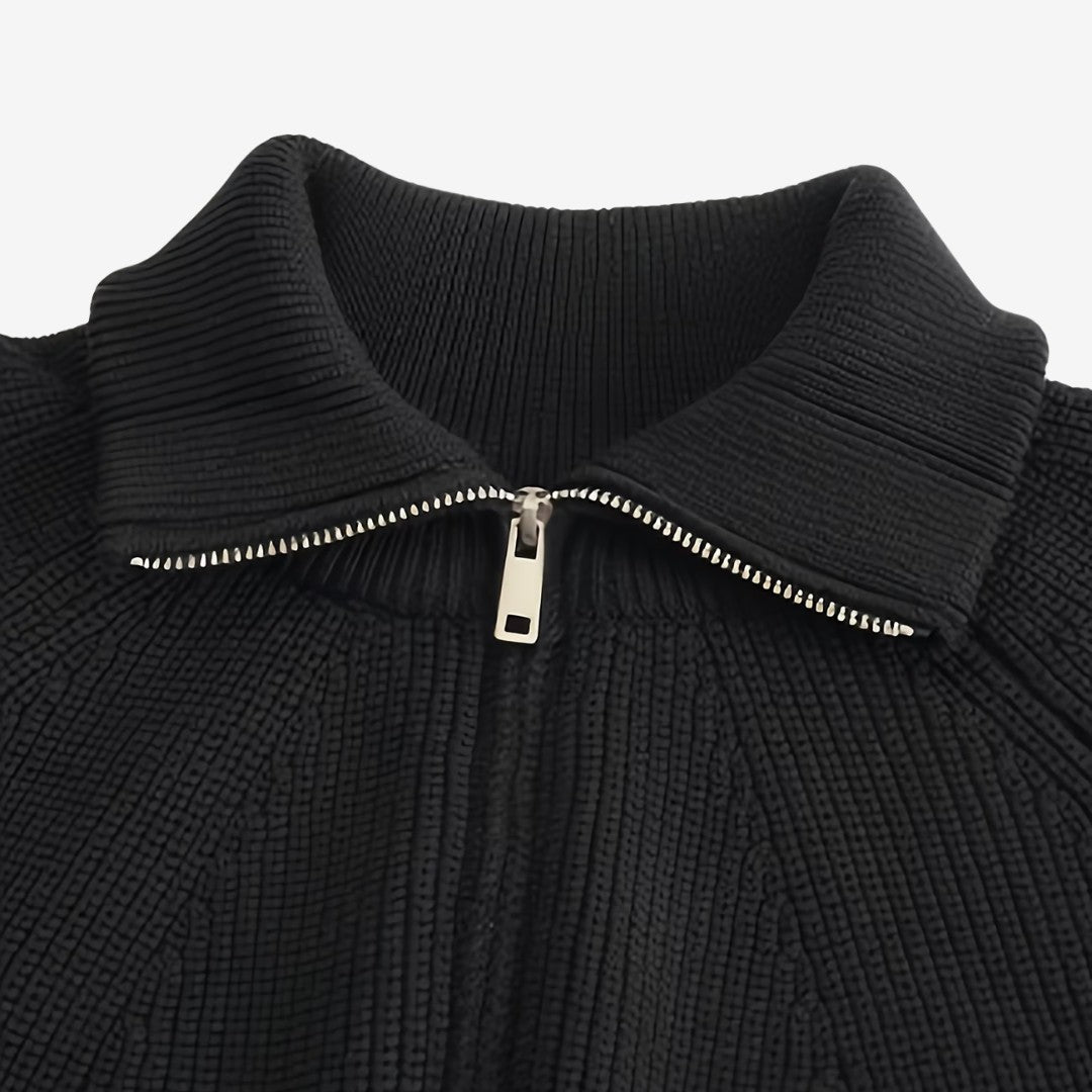 Jorvalore | Men's Thick Quarter Zip Knit Jumper for Autumn & Winter