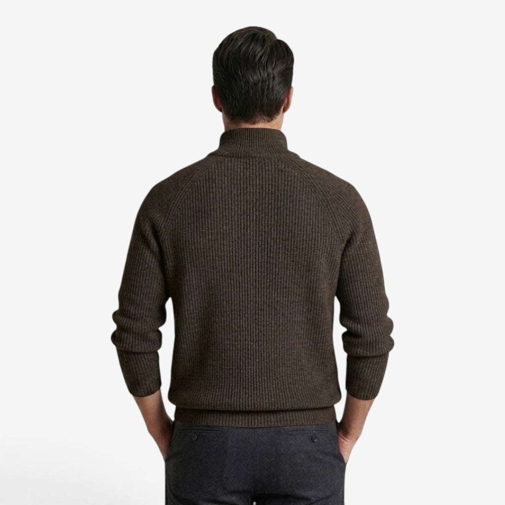 Jorvalore | Men's Thick Quarter Zip Knit Jumper for Autumn & Winter