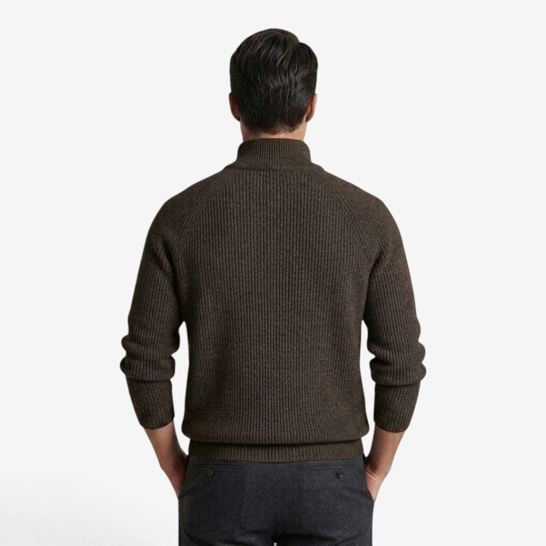 Jorvalore | Men's Thick Quarter Zip Knit Jumper for Autumn & Winter