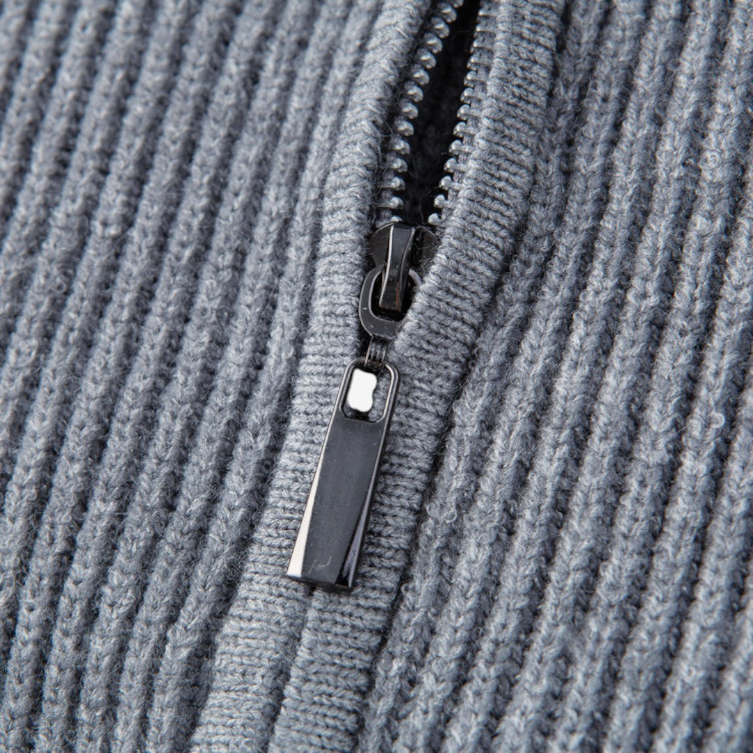Jorvalore | Men's Thick Quarter Zip Knit Jumper for Autumn & Winter