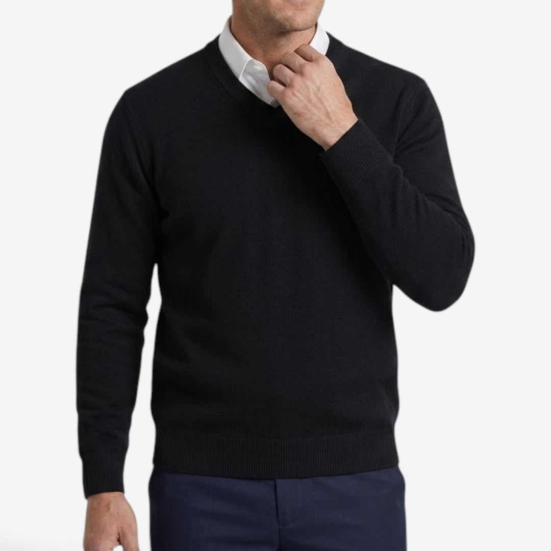 Jorvalore | Men's Thick V-Neck Knit Jumper for Winter