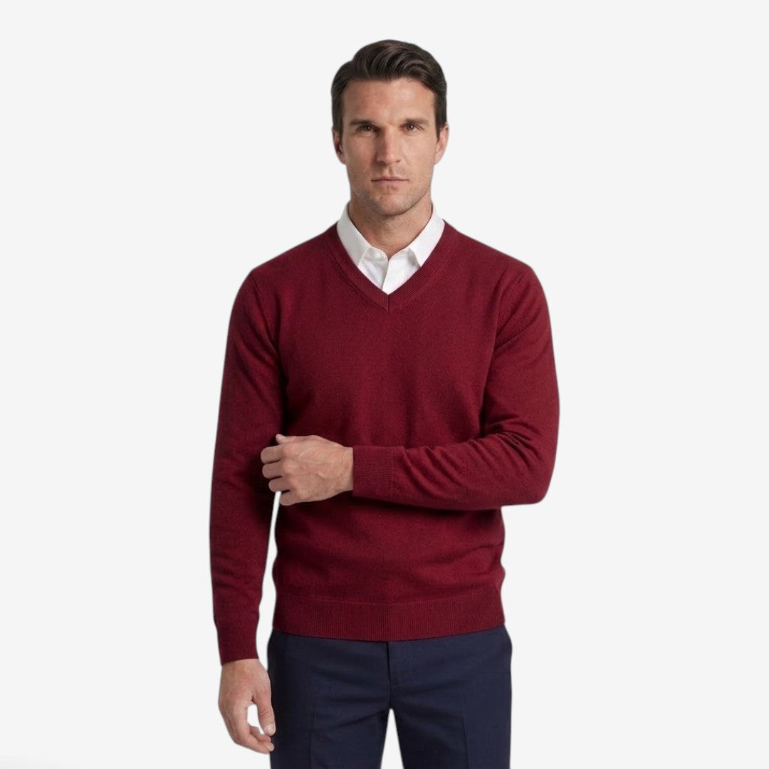 Jorvalore | Men's Thick V-Neck Knit Jumper for Winter