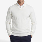 Jorvalore | Men's Thick V-Neck Knit Jumper for Winter