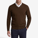 Jorvalore | Men's Thick V-Neck Knit Jumper for Winter