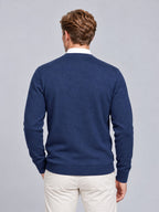 Jorvalore | Men’s V-Neck Knit Jumper – Textured Long Sleeve Knitwear