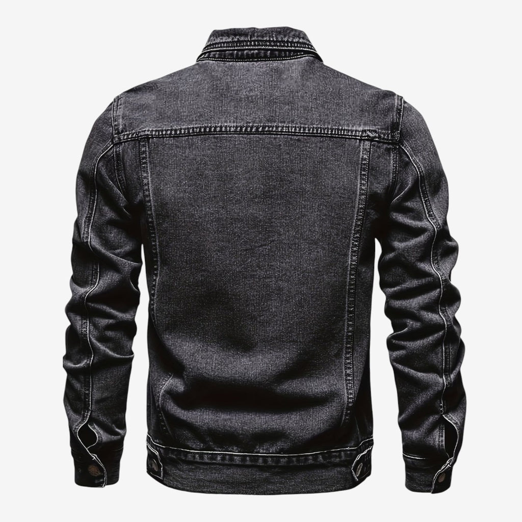 Jorvalore | Men’s Vintage Denim Jacket Slim Fit Classic Lapel