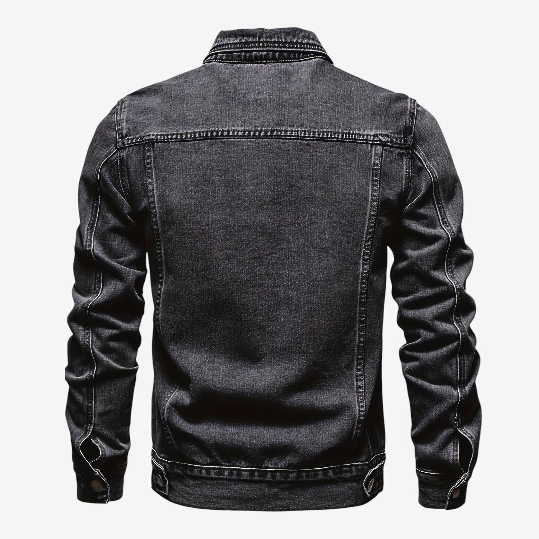 Jorvalore | Men’s Vintage Denim Jacket Slim Fit Classic Lapel