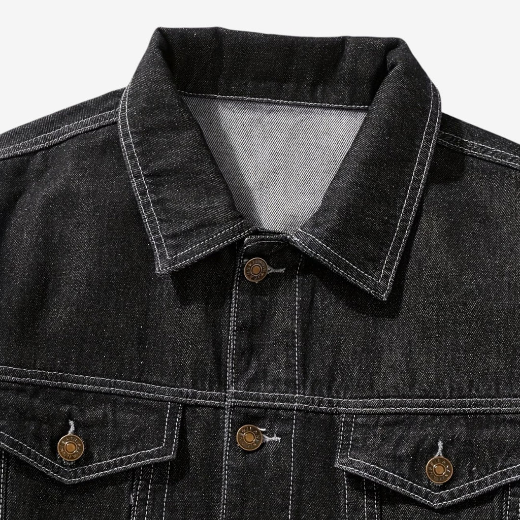 Jorvalore | Men’s Vintage Denim Jacket Slim Fit Classic Lapel