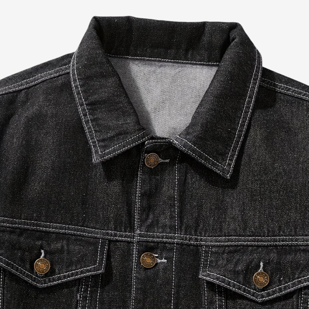 Jorvalore | Men’s Vintage Denim Jacket Slim Fit Classic Lapel