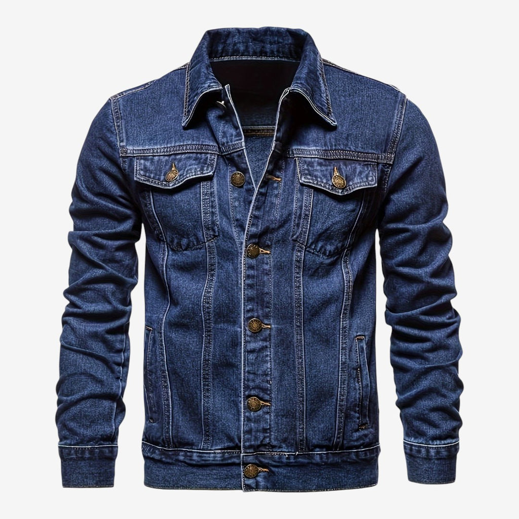 Jorvalore | Men’s Vintage Denim Jacket Slim Fit Classic Lapel