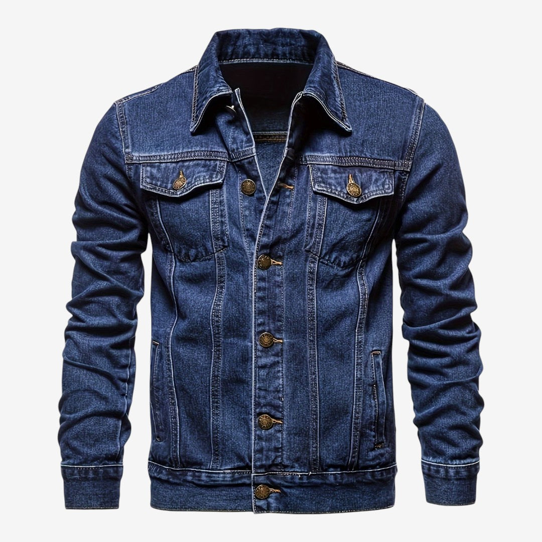 Jorvalore | Men’s Vintage Denim Jacket Slim Fit Classic Lapel