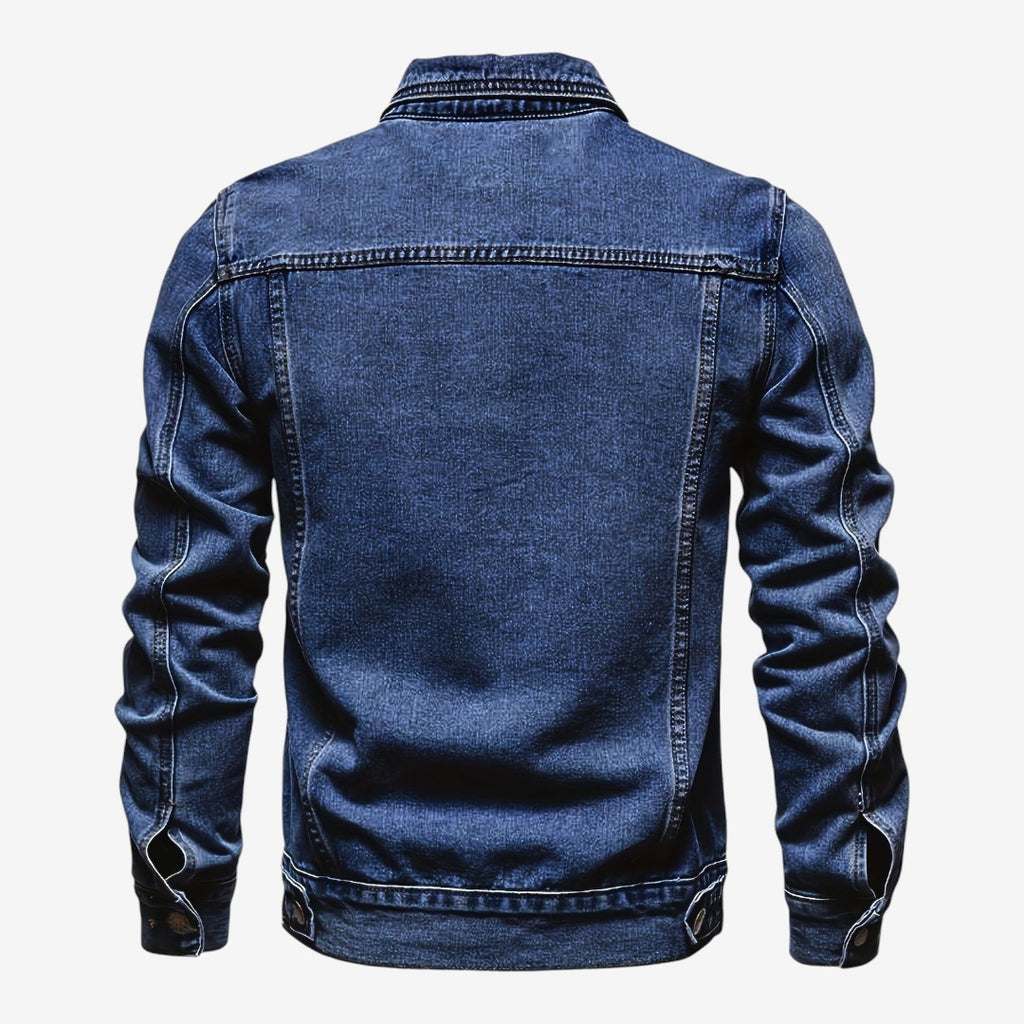 Jorvalore | Men’s Vintage Denim Jacket Slim Fit Classic Lapel