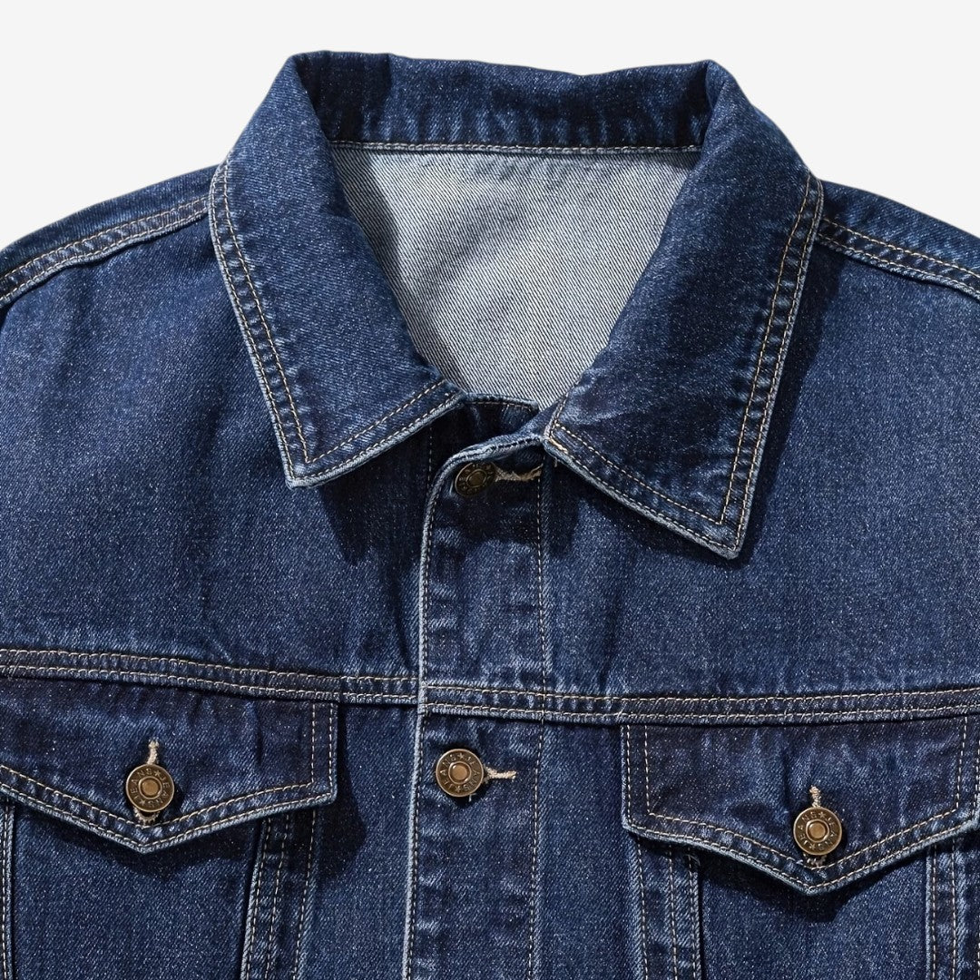 Jorvalore | Men’s Vintage Denim Jacket Slim Fit Classic Lapel