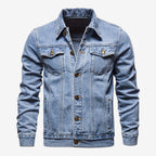 Jorvalore | Men’s Vintage Denim Jacket Slim Fit Classic Lapel