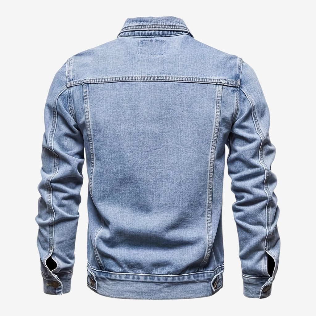 Jorvalore | Men’s Vintage Denim Jacket Slim Fit Classic Lapel