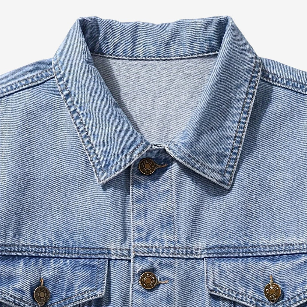 Jorvalore | Men’s Vintage Denim Jacket Slim Fit Classic Lapel